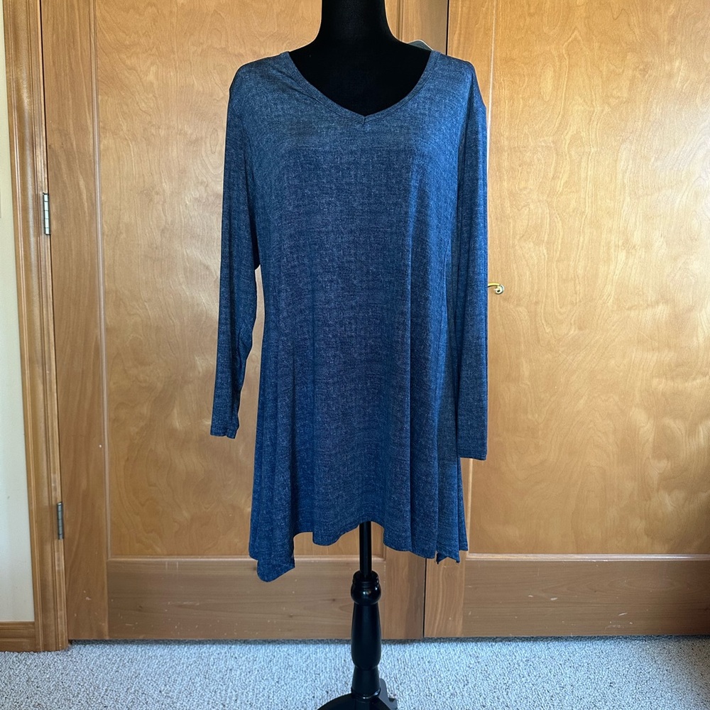 Brand new Denim look tunic. Sz 18/20 Made in the USA. NWT